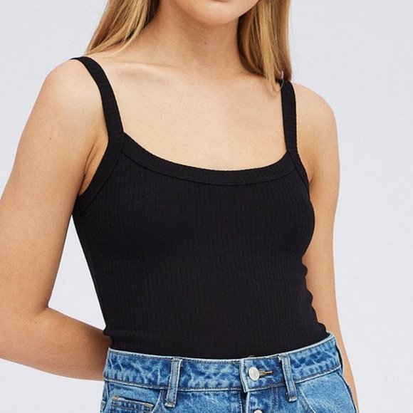 Black Singlet Top Scoop Neck - Womens - Size S - Picture 5 of 8